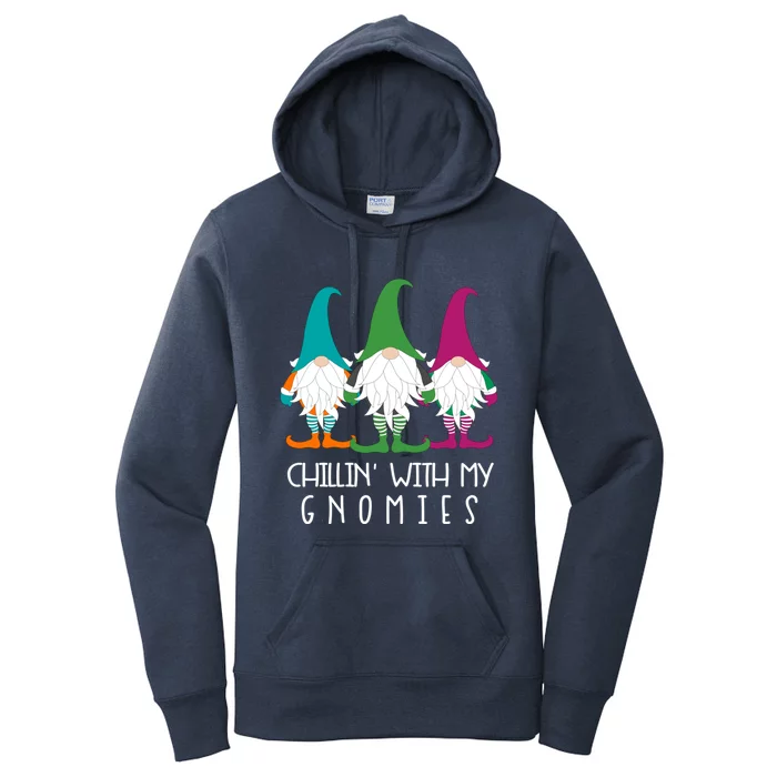 Chillin With My Gnomies Garden Gnome Christmas Lawn Care Funny Gift Women's Pullover Hoodie