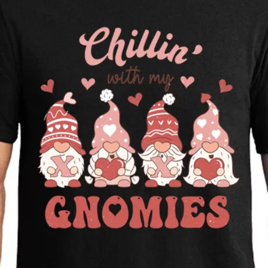 Chillin With My Gnomies On Valentines Day Gift Pajama Set