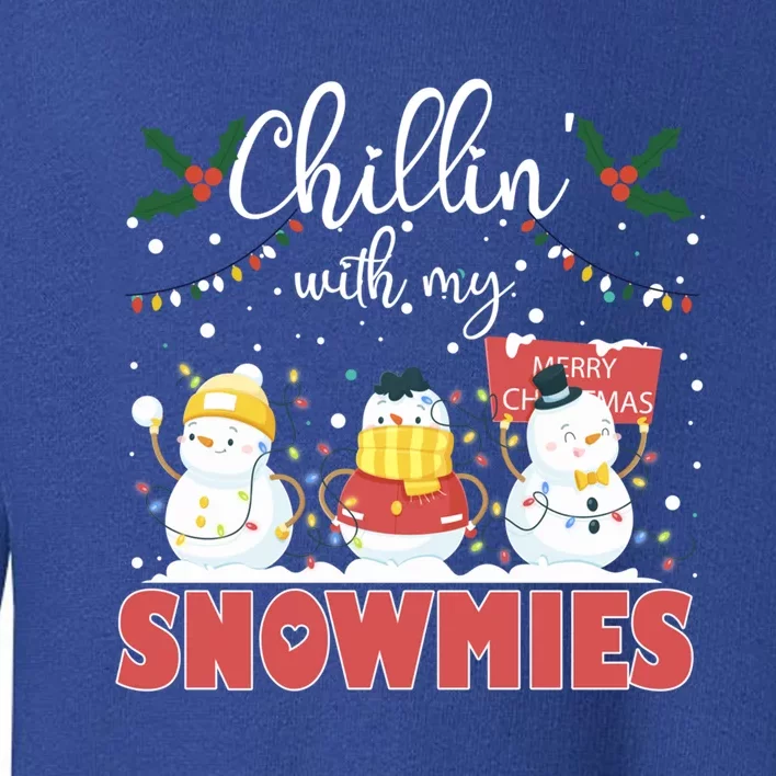 Chillin' With My Snowmies Santa Snow Scarf Light Xmas Gift Toddler Sweatshirt