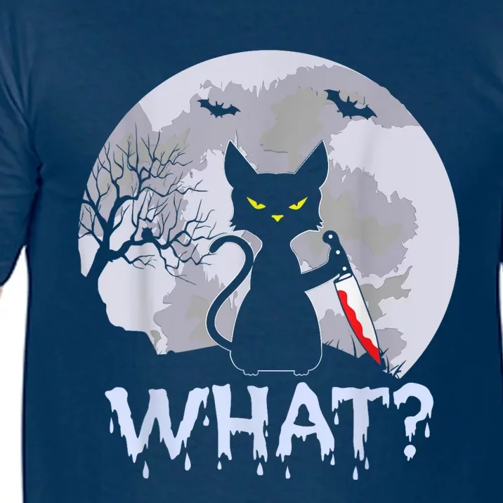 Cat What? Murderous Black Cat With Knife Halloween Costume Comfort Colors T-Shirt