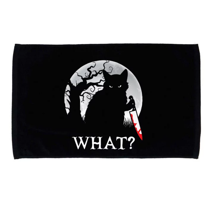 Cat What Murderous Black Cat With Knife Halloween Costume Microfiber Hand Towel