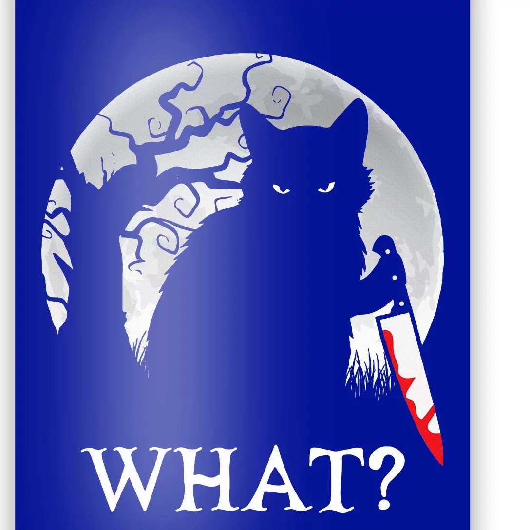 Cat What Murderous Black Cat With Knife Halloween Costume Poster