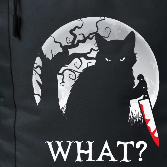 Cat What Murderous Black Cat With Knife Halloween Costume Daily Commute Backpack