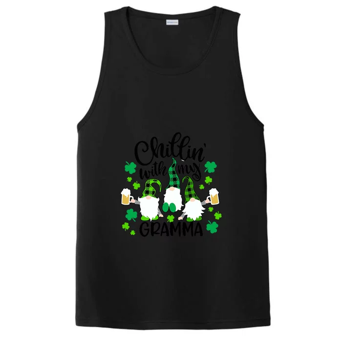 Chillin With My Gramma St Patricks Day Gnomes Garden Gnome Performance Tank