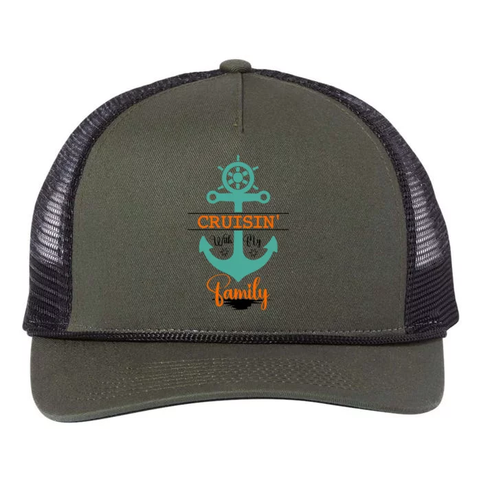 Cruisin With My Family Vacation Squad Gift Retro Rope Trucker Hat Cap