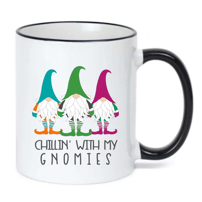 Chillin With My Gnomies Garden Gnome Christmas Lawn Care Gift Black Color Changing Mug