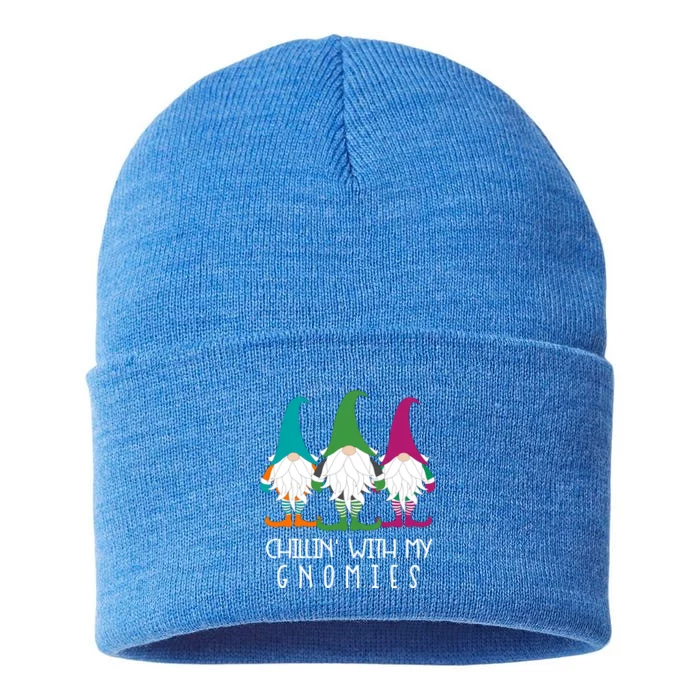 Chillin With My Gnomies Garden Gnome Christmas Lawn Care Meaningful Gift Sustainable Knit Beanie