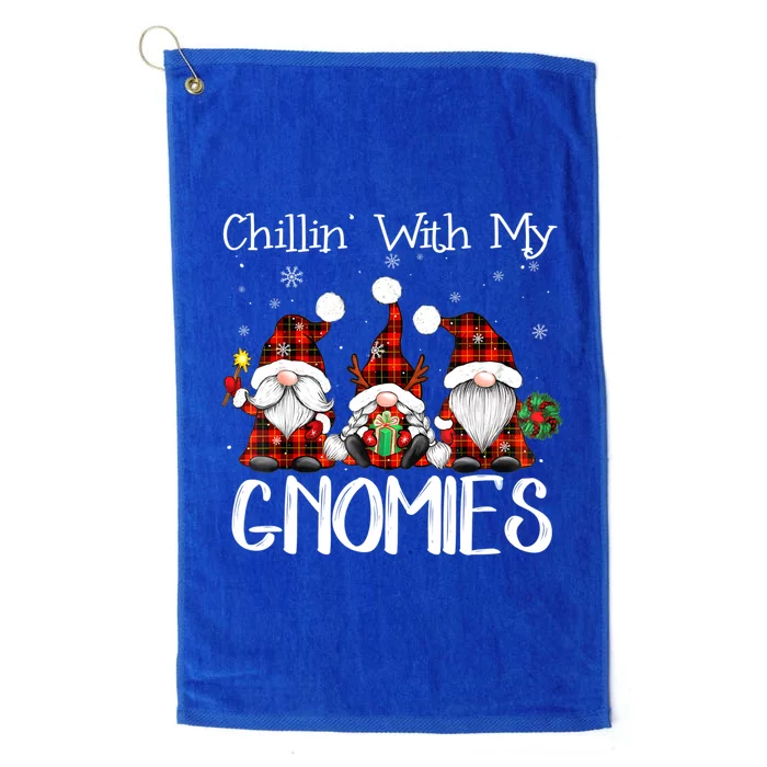 Chillin With My Gnomies Buffalo Red Plaid Christmas Gnome Platinum Collection Golf Towel