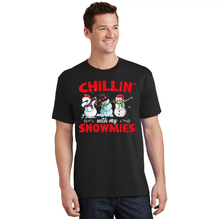 Chillin With My Snowmies Ugly Christmas T-Shirt