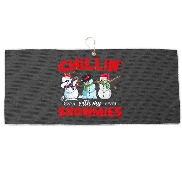 Chillin With My Snowmies Ugly Christmas Large Microfiber Waffle Golf Towel