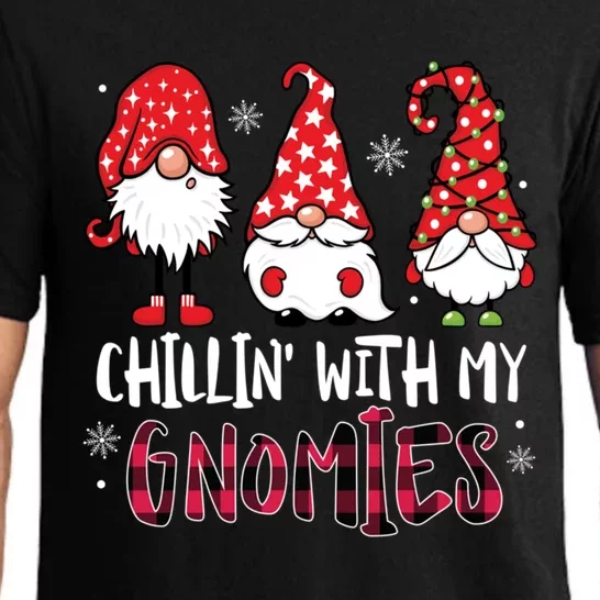 Chillin With My Gnomies Christmas Buffalo Plaid Xmas Family Gift Pajama Set