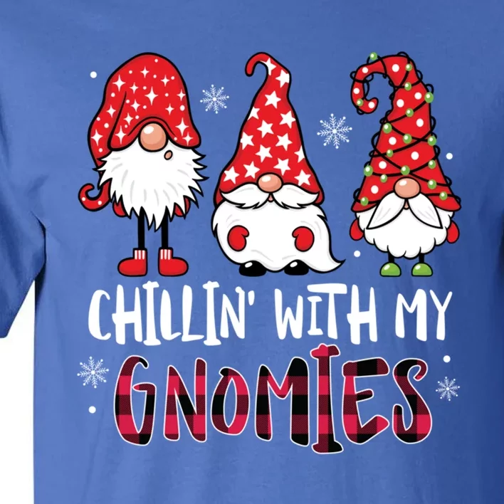 Chillin With My Gnomies Christmas Buffalo Plaid Xmas Family Gift Tall T-Shirt