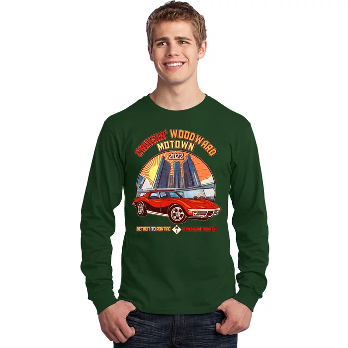 Cruisin Woodward Motown Detroit To Pontiac A Michigan Tradition Long Sleeve Shirt