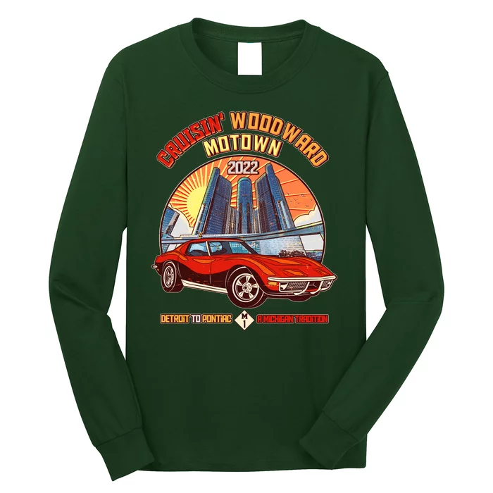 Cruisin Woodward Motown Detroit To Pontiac A Michigan Tradition Long Sleeve Shirt