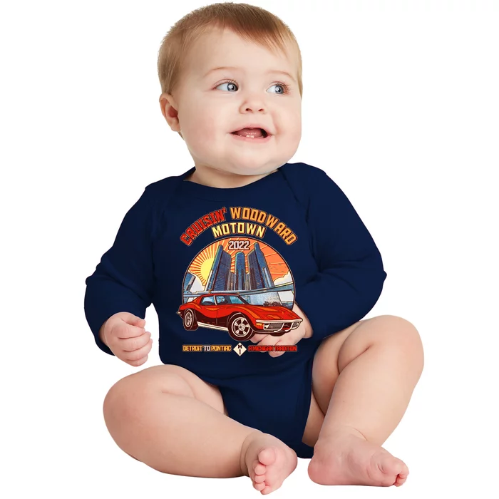 Cruisin Woodward Motown Detroit To Pontiac A Michigan Tradition Baby Long Sleeve Bodysuit