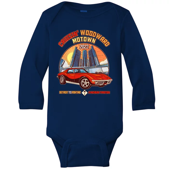 Cruisin Woodward Motown Detroit To Pontiac A Michigan Tradition Baby Long Sleeve Bodysuit