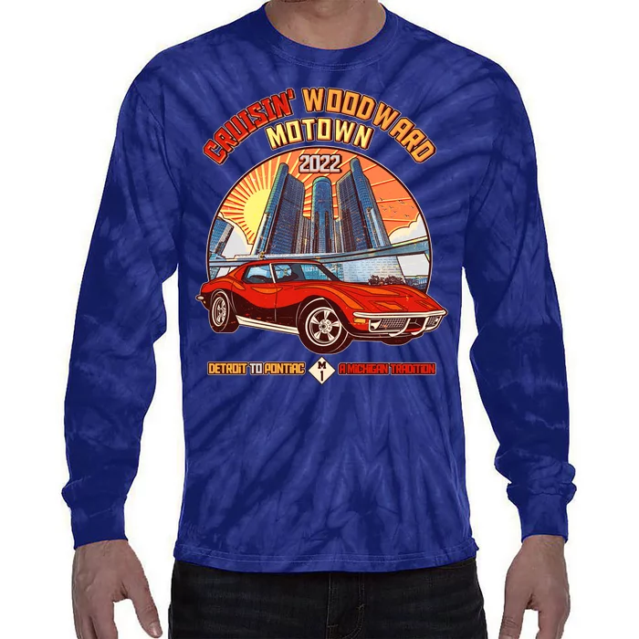 Cruisin Woodward Motown Detroit To Pontiac A Michigan Tradition Tie-Dye Long Sleeve Shirt