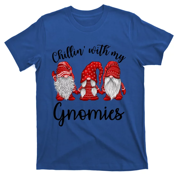 Chillin With My Gnomies Red Buffalo Plaid Gnome Christmas Gift T-Shirt