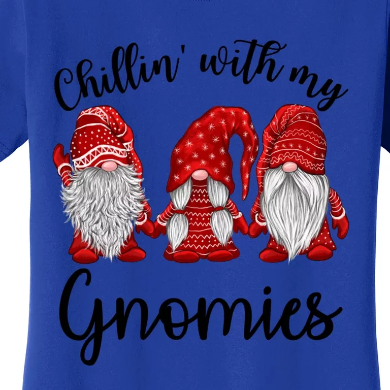 Chillin With My Gnomies Red Buffalo Plaid Gnome Christmas Gift Women's T-Shirt