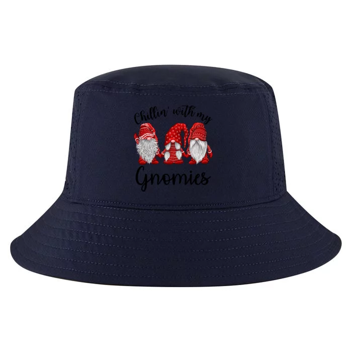 Chillin With My Gnomies Red Buffalo Plaid Gnome Christmas Gift Cool Comfort Performance Bucket Hat