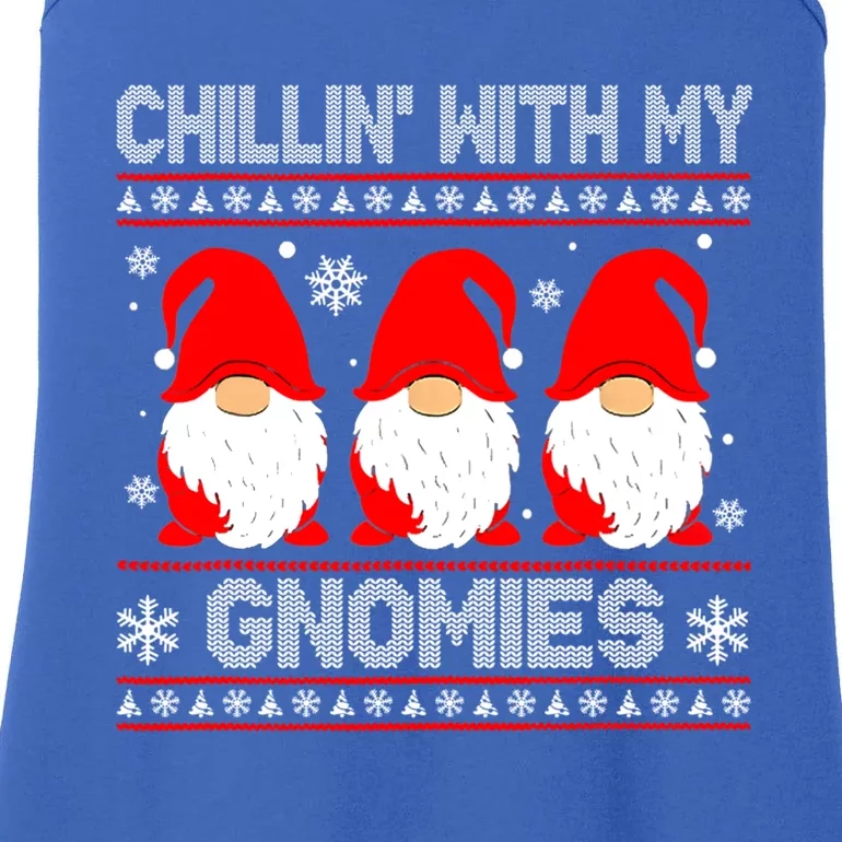 Chillin With My Gnomies Matching Family Christmas Gnome Gift Ladies Essential Tank