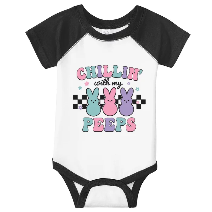 Chillin With My Peeps Easter Bunny Infant Baby Jersey Bodysuit