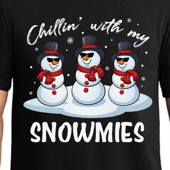 Chillin With My Snowmies Teacher Christmas Snowman Pajamas Pajama Set