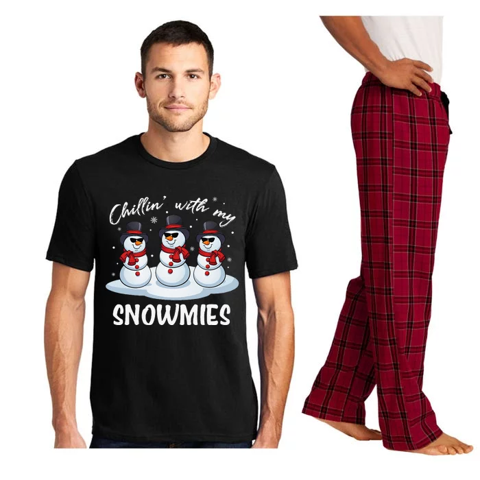 Chillin With My Snowmies Teacher Christmas Snowman Pajamas Pajama Set