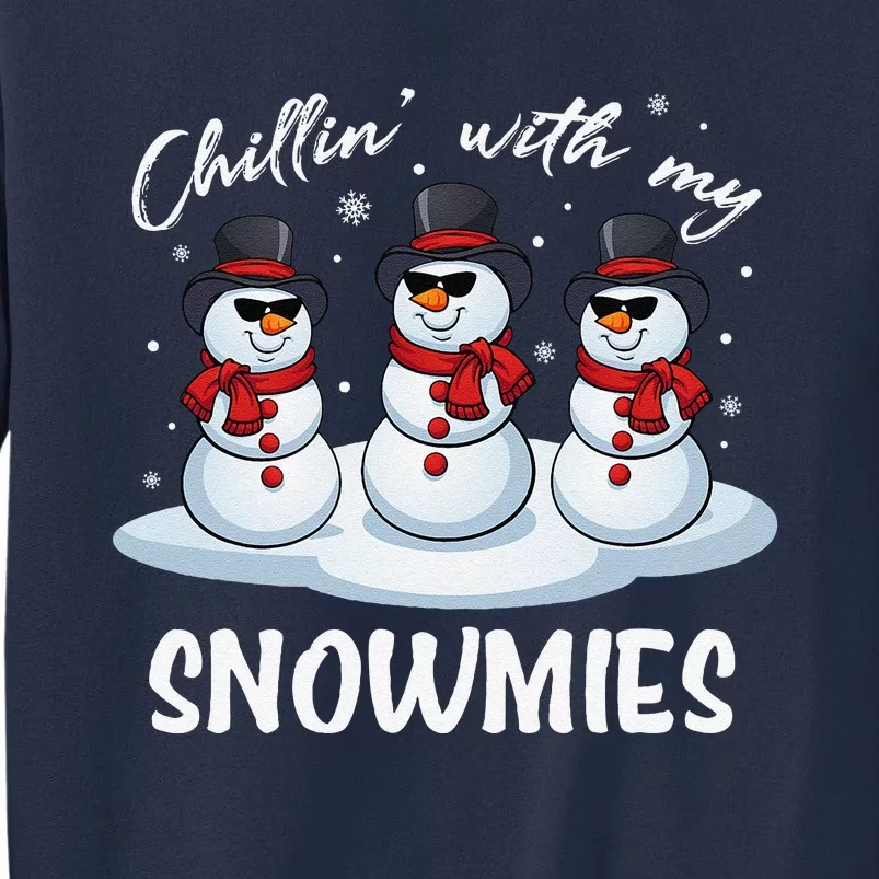 Chillin With My Snowmies Teacher Christmas Snowman Pajamas Sweatshirt