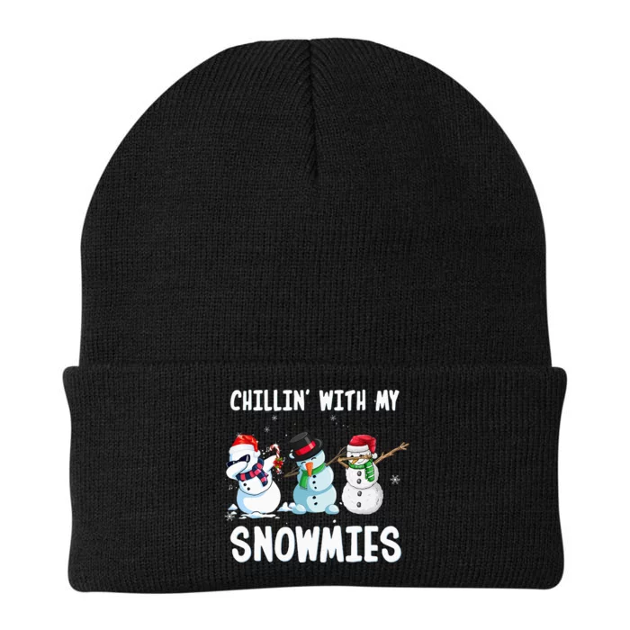 Chillin With My Snowmies Family Pajamas Snowman Christmas Knit Cap Winter Beanie