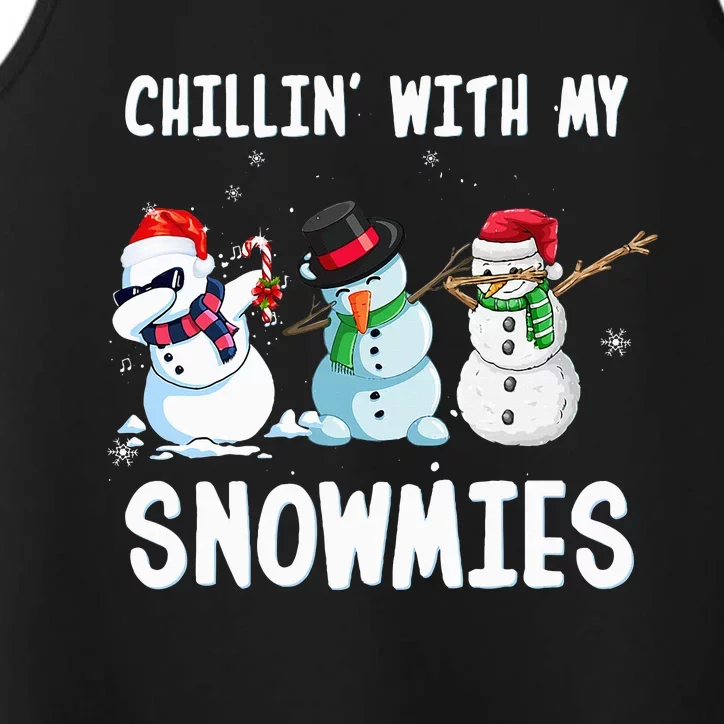 Chillin With My Snowmies Family Pajamas Snowman Christmas Performance Tank