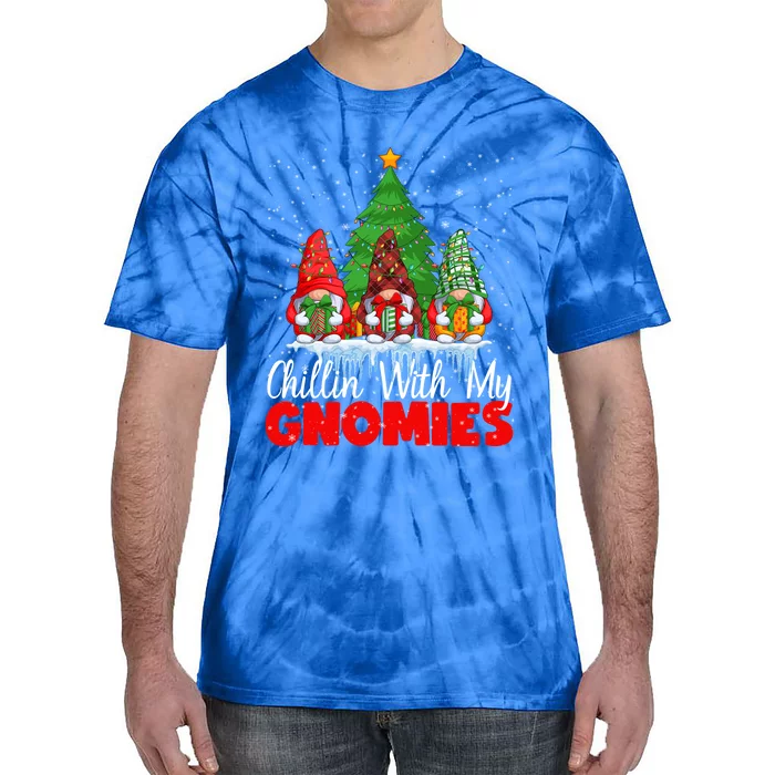 Chillin With My Gnomies Matching Family Christmas Gnome Cute Gift Tie-Dye T-Shirt