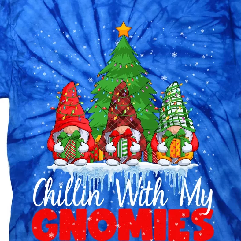 Chillin With My Gnomies Matching Family Christmas Gnome Cute Gift Tie-Dye T-Shirt