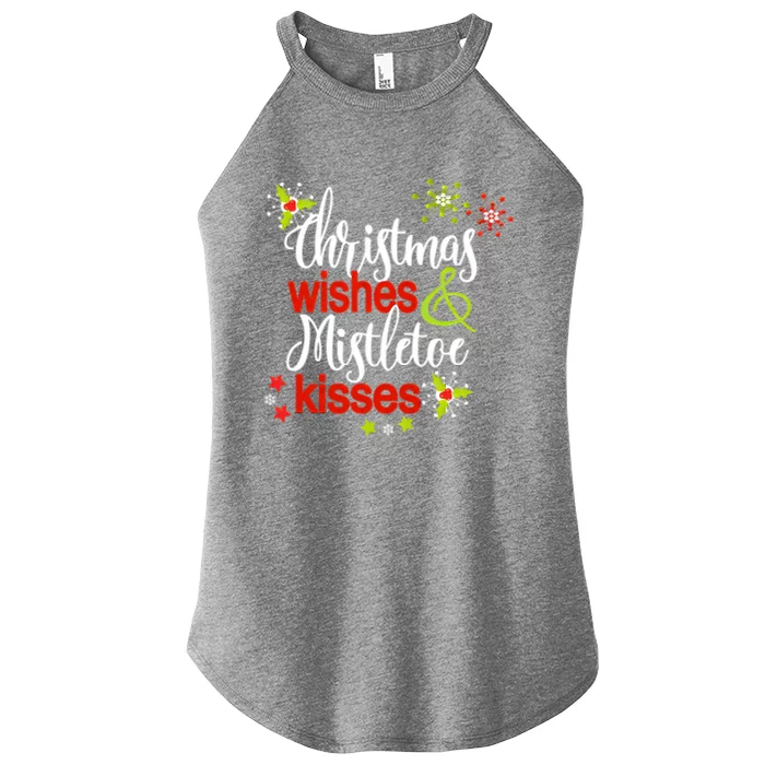 Christmas Wishes Mistletoe Kisses Women’s Perfect Tri Rocker Tank