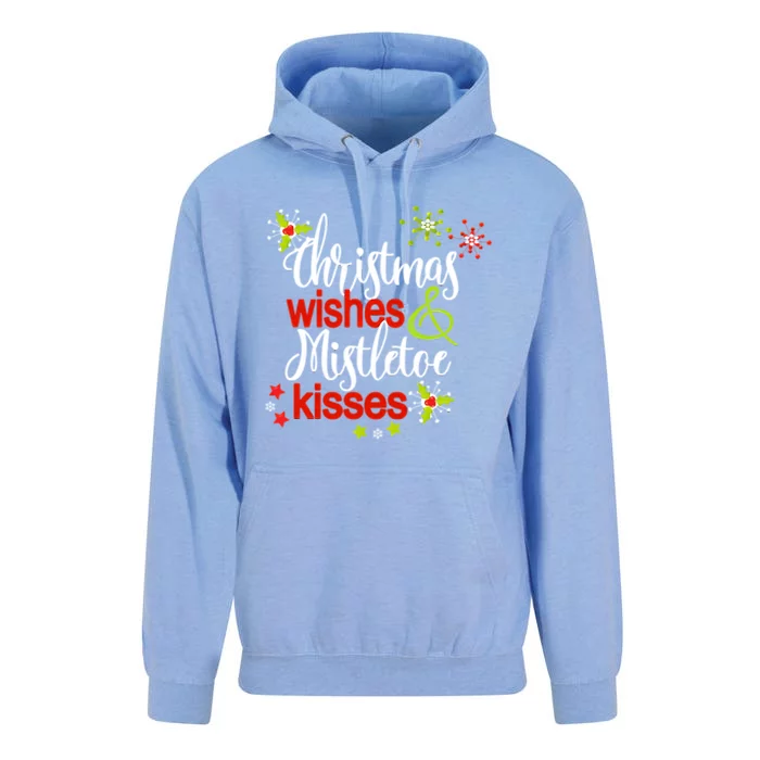 Christmas Wishes Mistletoe Kisses Unisex Surf Hoodie