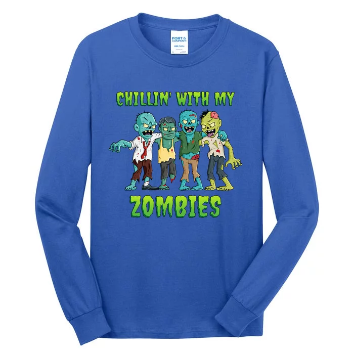 Chillin With My Zombies Halloween Tall Long Sleeve T-Shirt