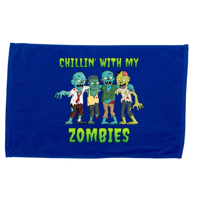 Chillin With My Zombies Halloween Microfiber Hand Towel