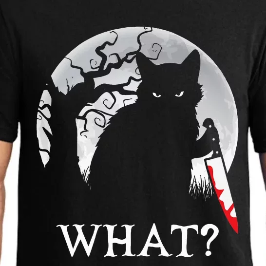 Cat What Murderous Black Cat With Knife Halloween Costume Pajama Set