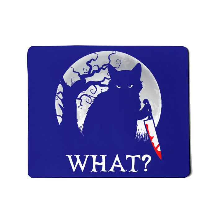 Cat What Murderous Black Cat With Knife Halloween Costume Mousepad