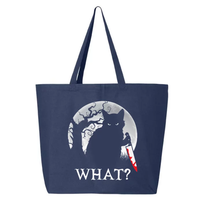 Cat What Murderous Black Cat With Knife Halloween Costume 25L Jumbo Tote