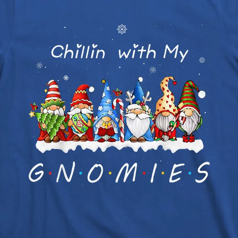 Chillin With My Gnomies Funny Gnome Christmas Pamajas Family T-Shirt