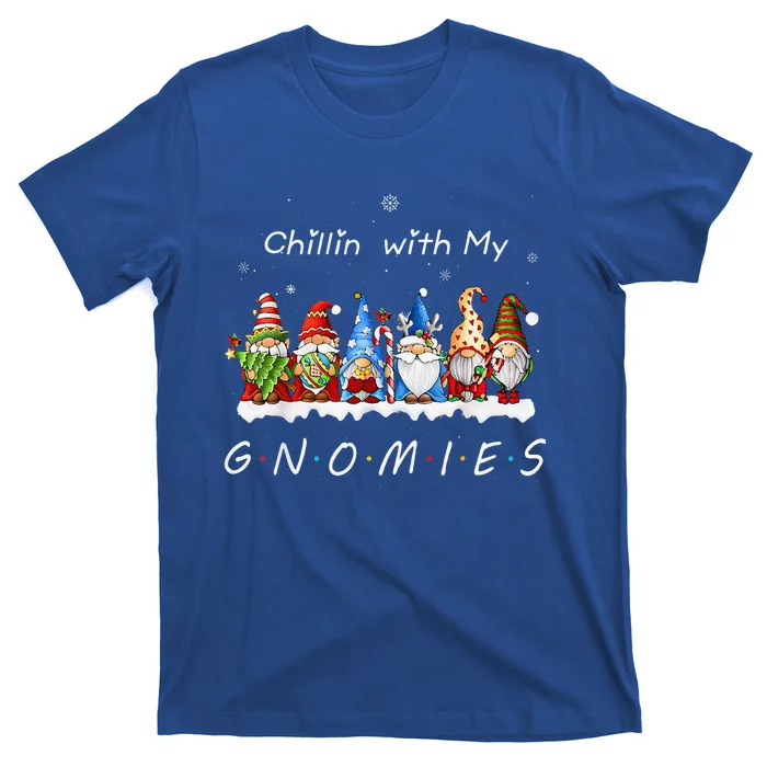 Chillin With My Gnomies Funny Gnome Christmas Pamajas Family T-Shirt