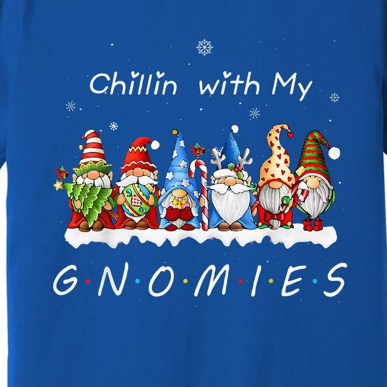 Chillin With My Gnomies Funny Gnome Christmas Pamajas Family Premium T-Shirt