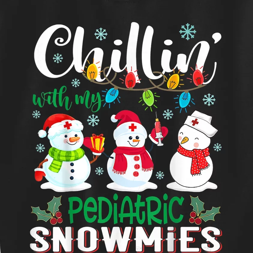 Chillin With My Pediatric Snowmies Nurse Light Christmas Kids Sweatshirt