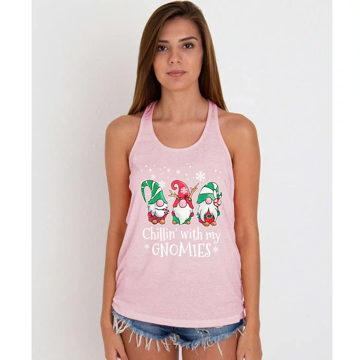 Chillin With My Gnomies Gift Women's Knotted Racerback Tank