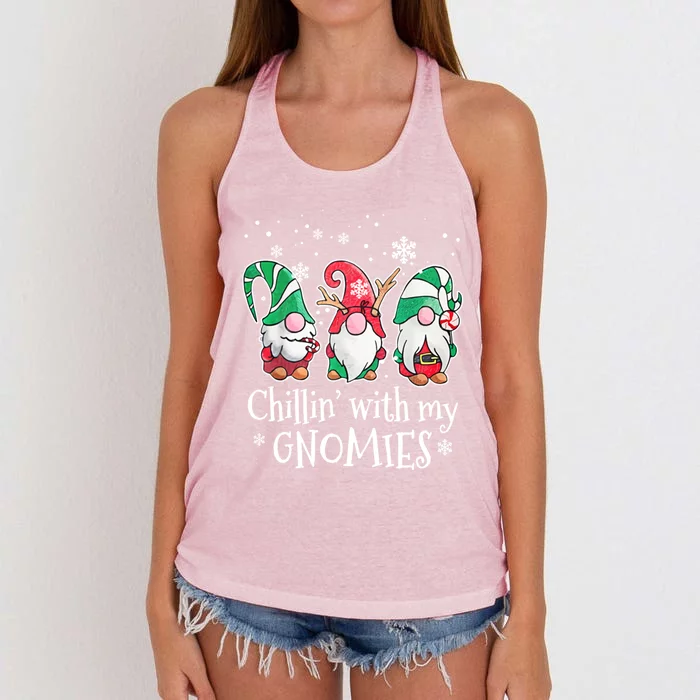 Chillin With My Gnomies Gift Women's Knotted Racerback Tank