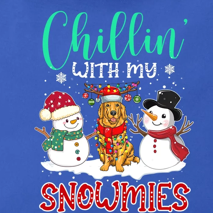 Chillin With My Snowmies Golden Santa Christmas Tree Gift Zip Tote Bag