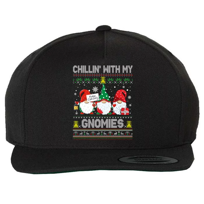 Chillin With My Gnomies Matching Family Christmas Pjs Gnome Wool Snapback Cap