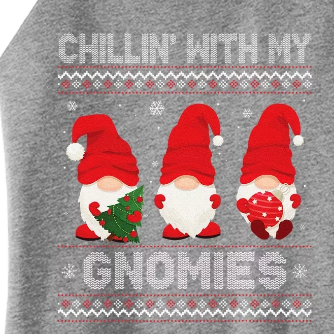 Chillin With My Gnomies Matching Family Christmas Tree Light Women’s Perfect Tri Rocker Tank