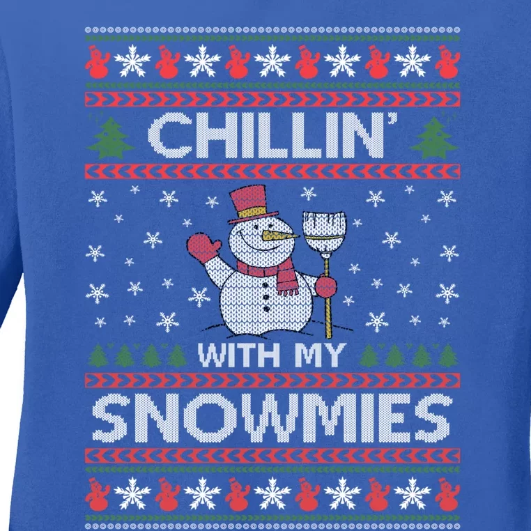 Chillin With My Snowmies Gift Ladies Long Sleeve Shirt